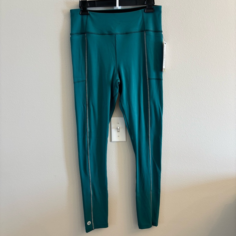 SmartWool Active Leggings Women's Large Emerald Green Full Length Leggings NEW